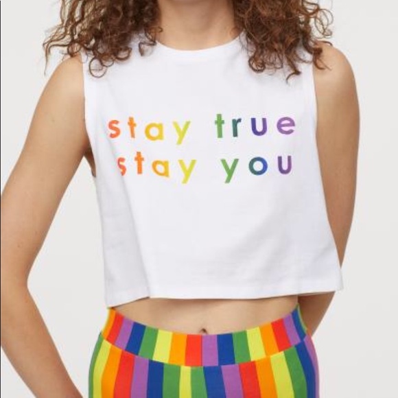 Tops - PRIDE STAY TRUE STAY YOU Rainbow Crop Top